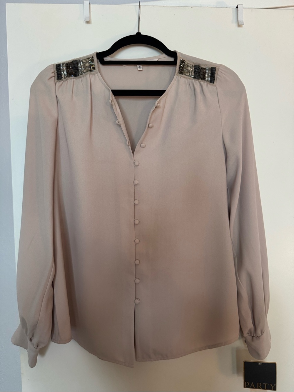 RACHEL Rachel Roy Dusty Blush Embellished Shoulder Blouse - Fawn